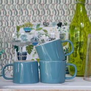 Blue stoneware mug